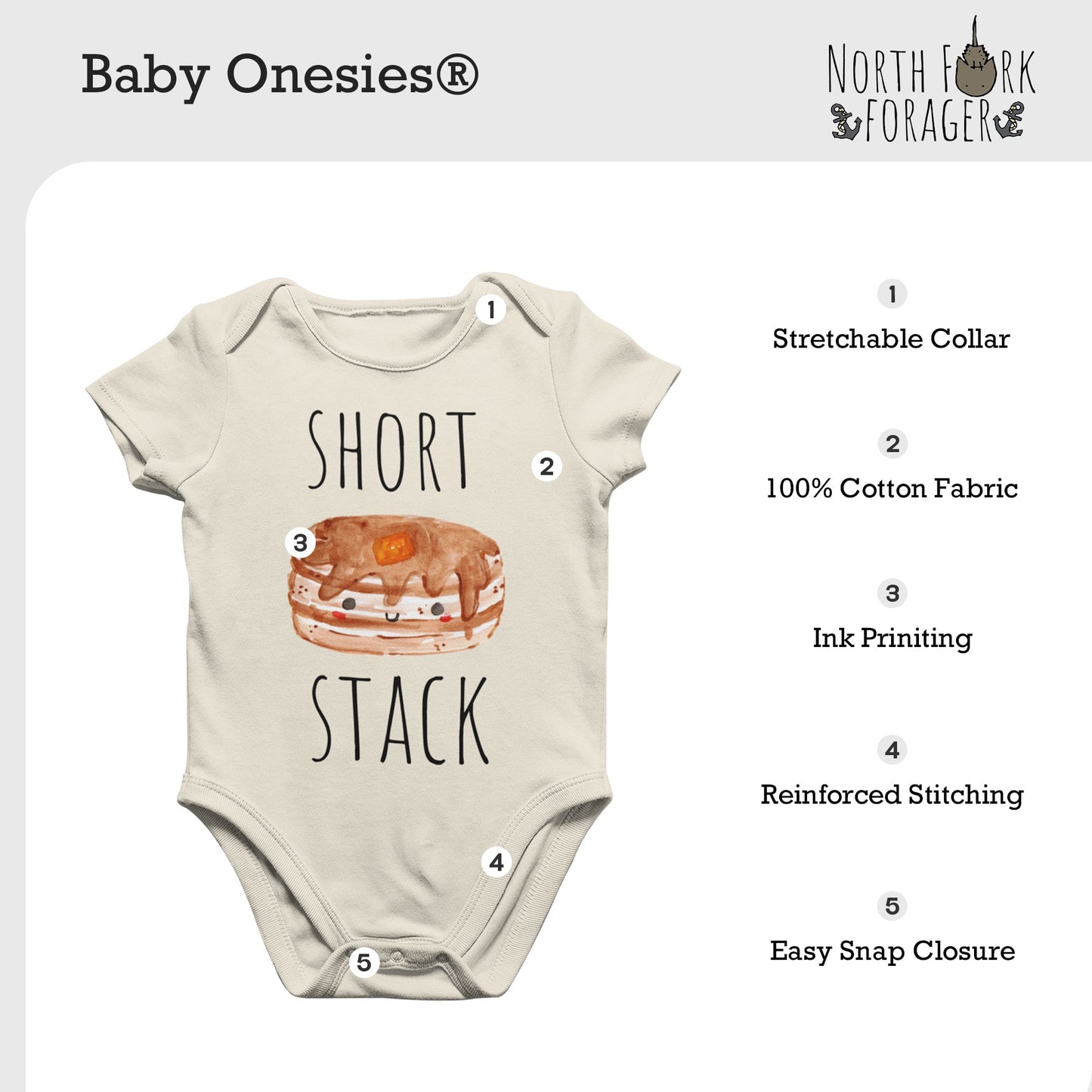 Apricot Orange - Baby Boy Girl Clothes Infant Bodysuit Funny Cute