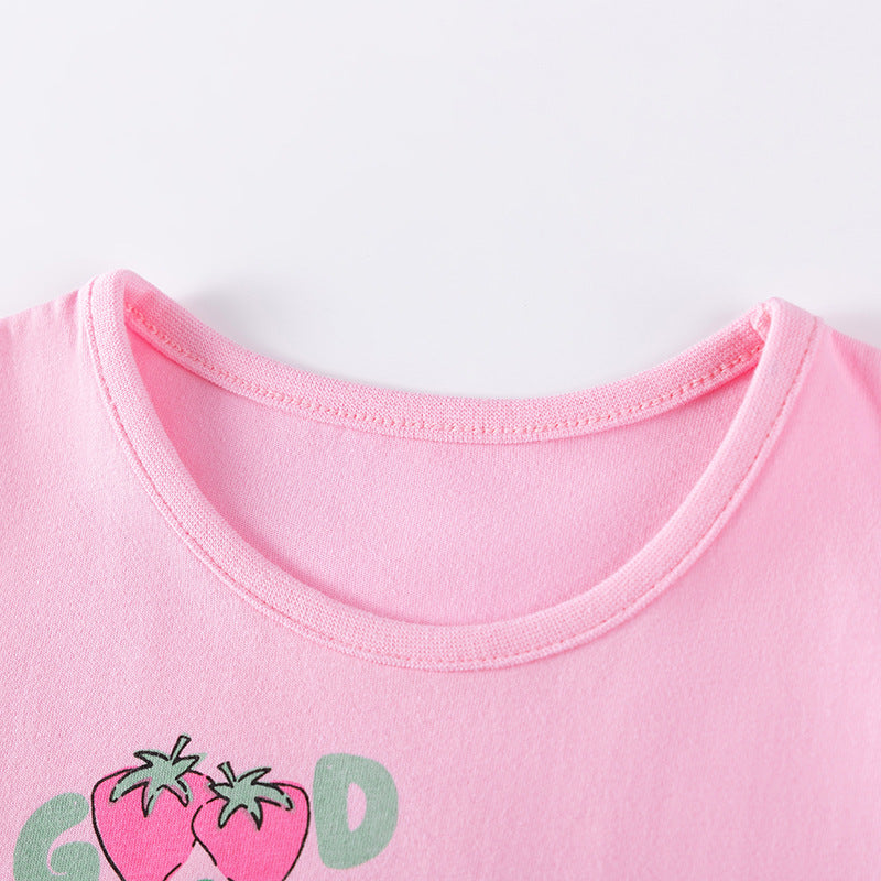 Autumn and Spring Arrival Strawberry Cartoon and Polka Dots Pattern