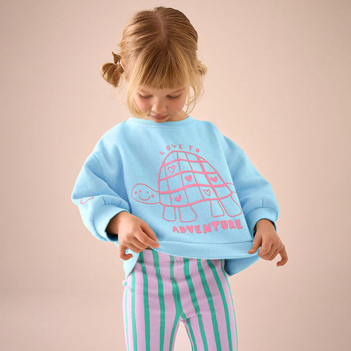 Spring and Autumn Girls Tortoise Cartoon Pattern Long Sleeves