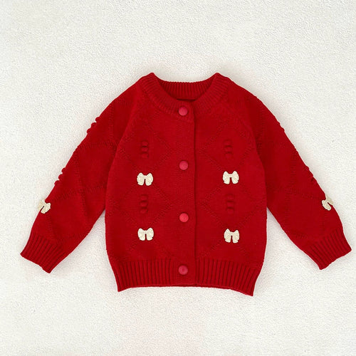Autumn Arrival Baby Girls Comfortable Argyle Jacquard and