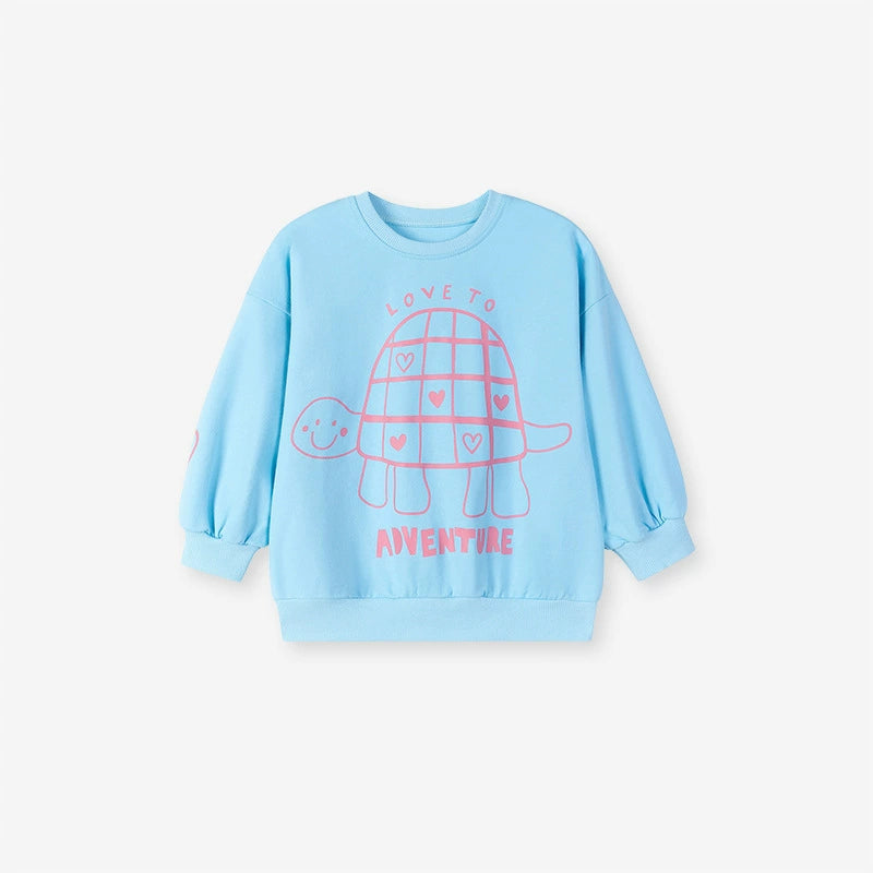 Spring and Autumn Girls Tortoise Cartoon Pattern Long Sleeves