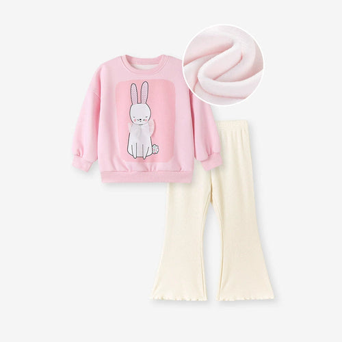 Spring and Autumn Girls Rabbit Cartoon Pattern Long Sleeves Sweatshirt