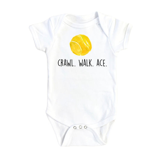 Tennis Crawl Ace  - Baby Boy Girl Clothes Infant Bodysuit Funny Cute