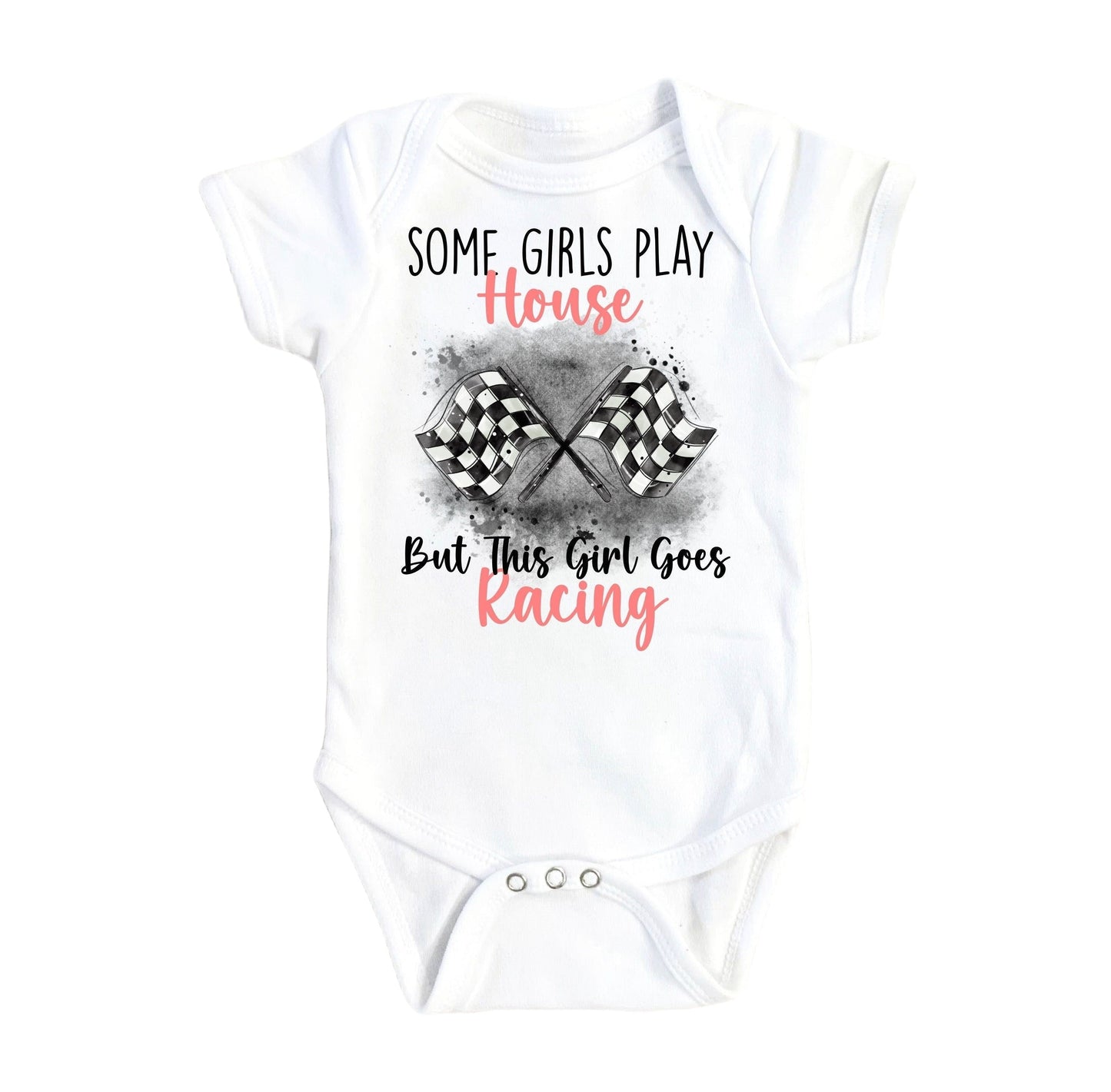 Racing Pink - Baby Boy Girl Clothes Infant Bodysuit Funny Cute Newborn