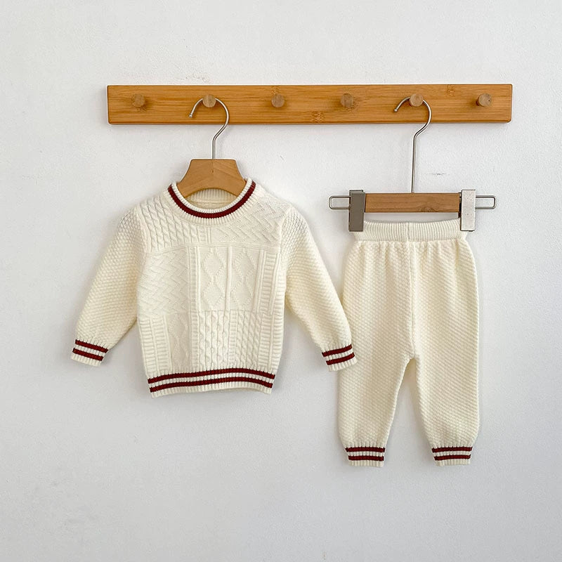 Arrival Autumn Baby Unisex Long Sleeves Geometric Jacquard Pattern