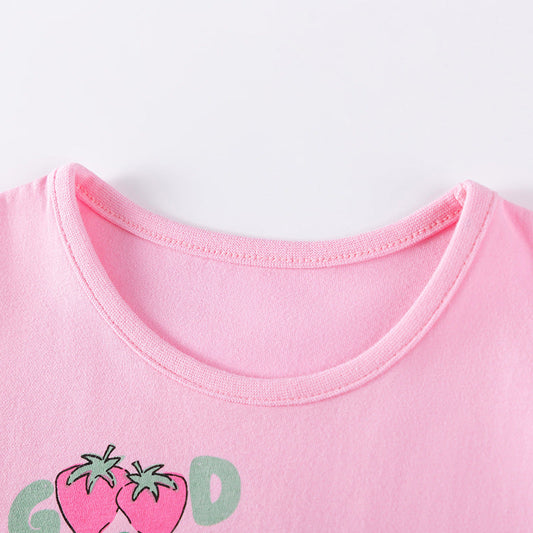 Autumn and Spring Arrival Strawberry Cartoon and Polka Dots Pattern